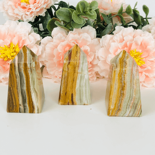 Rainbow Onyx obelisk - Green Onyx tower