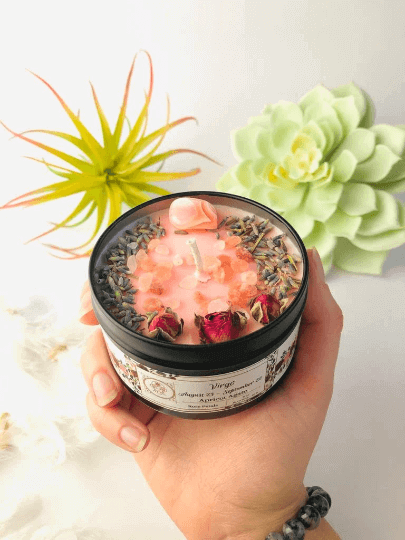 Virgo zodiac candle