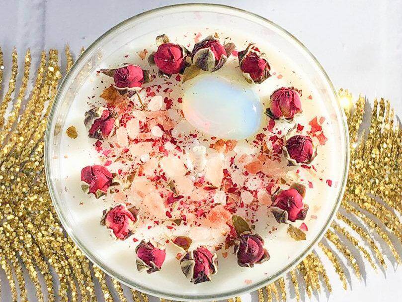 Negative energy protection - Opalite crystal infused candle