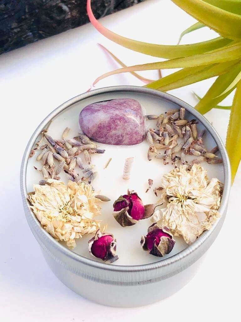 Sweet dreams - Lepidolite infused candle