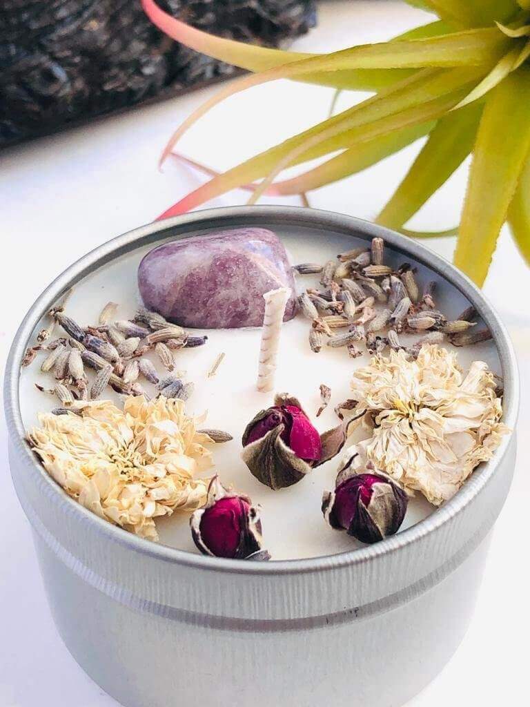 Sweet dreams - Lepidolite infused candle