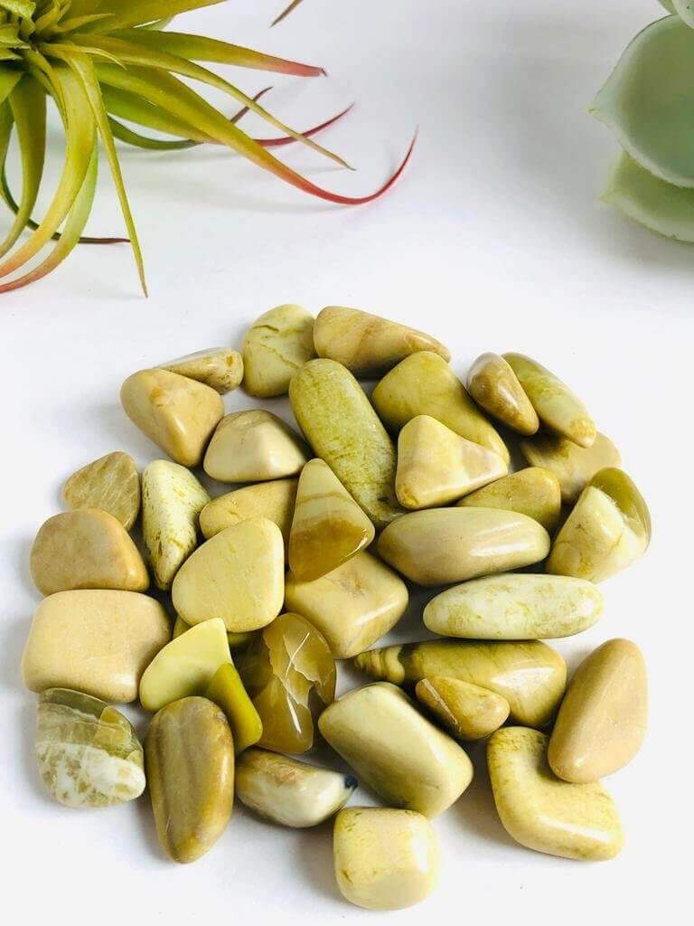 Lemon Serpentine tumbled stone