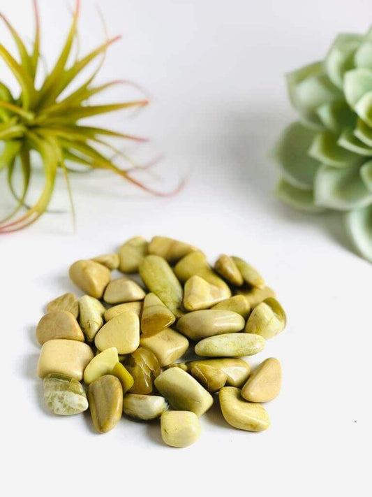 Lemon Serpentine tumbled stone