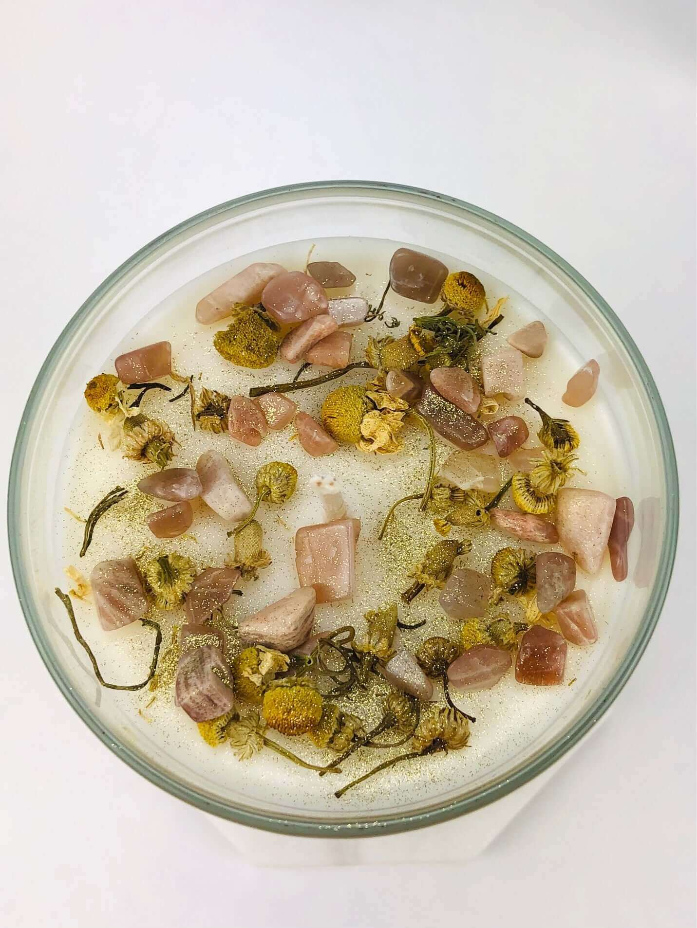 Intuition crystal candle infused with Moonstone