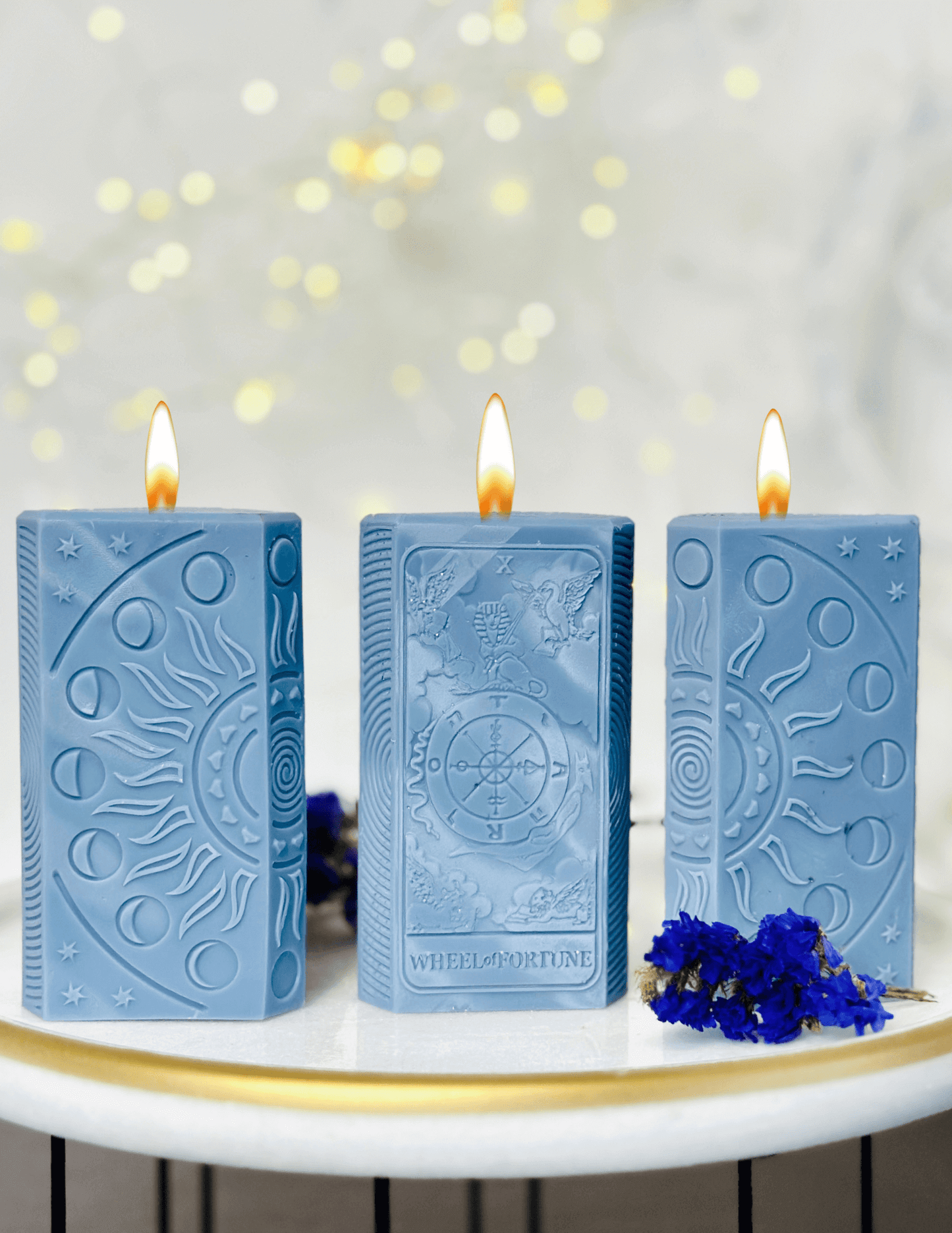 Wheel of Fortune Tarot card and moon phases candle mold, Silicone candle mold