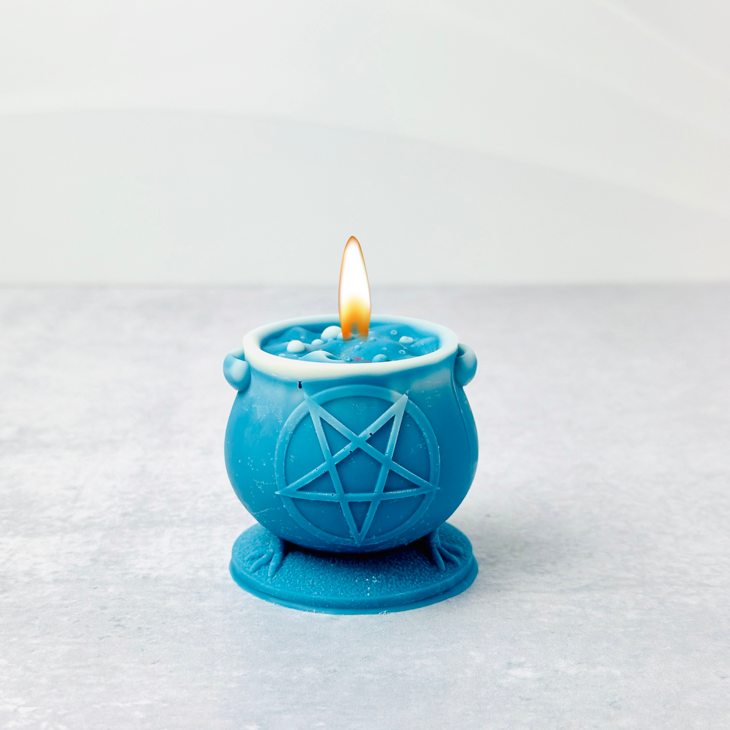 Cauldron with wiccan pentacle candle mold  /witchcraft silicone molds for soap, candle making, and resin