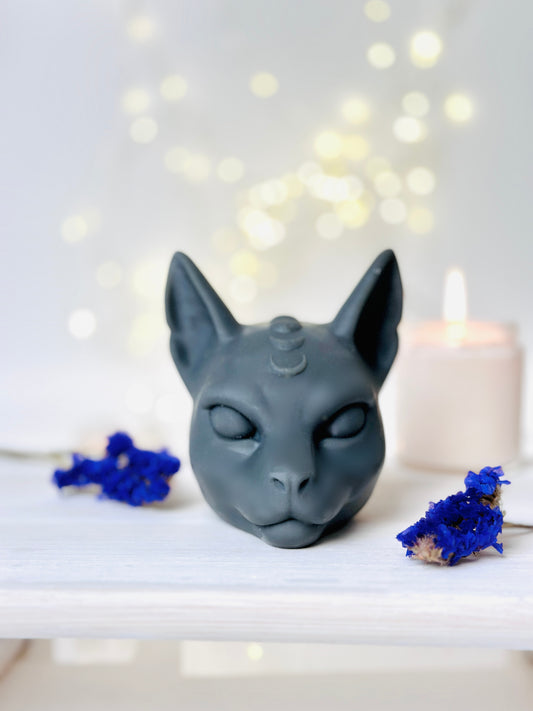 Large Moon phases cat candle mold, Silicone moulds