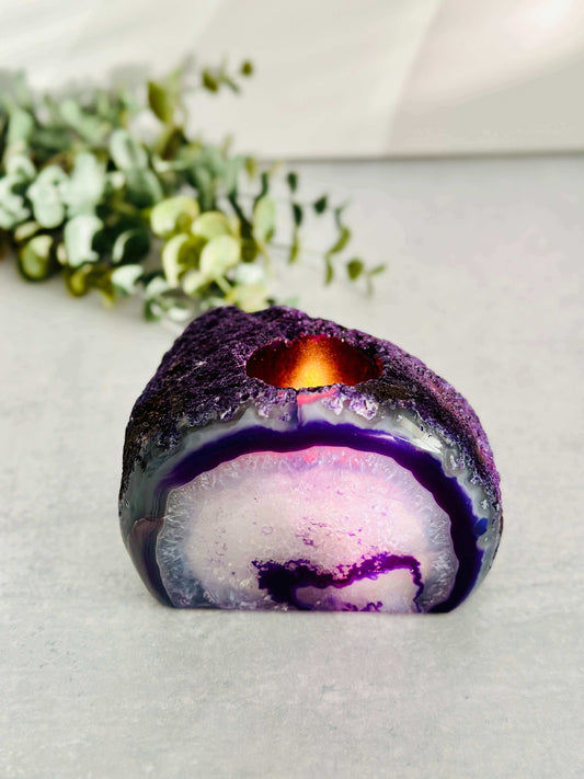 Large Agate Crystal Candle Holder for Tealights