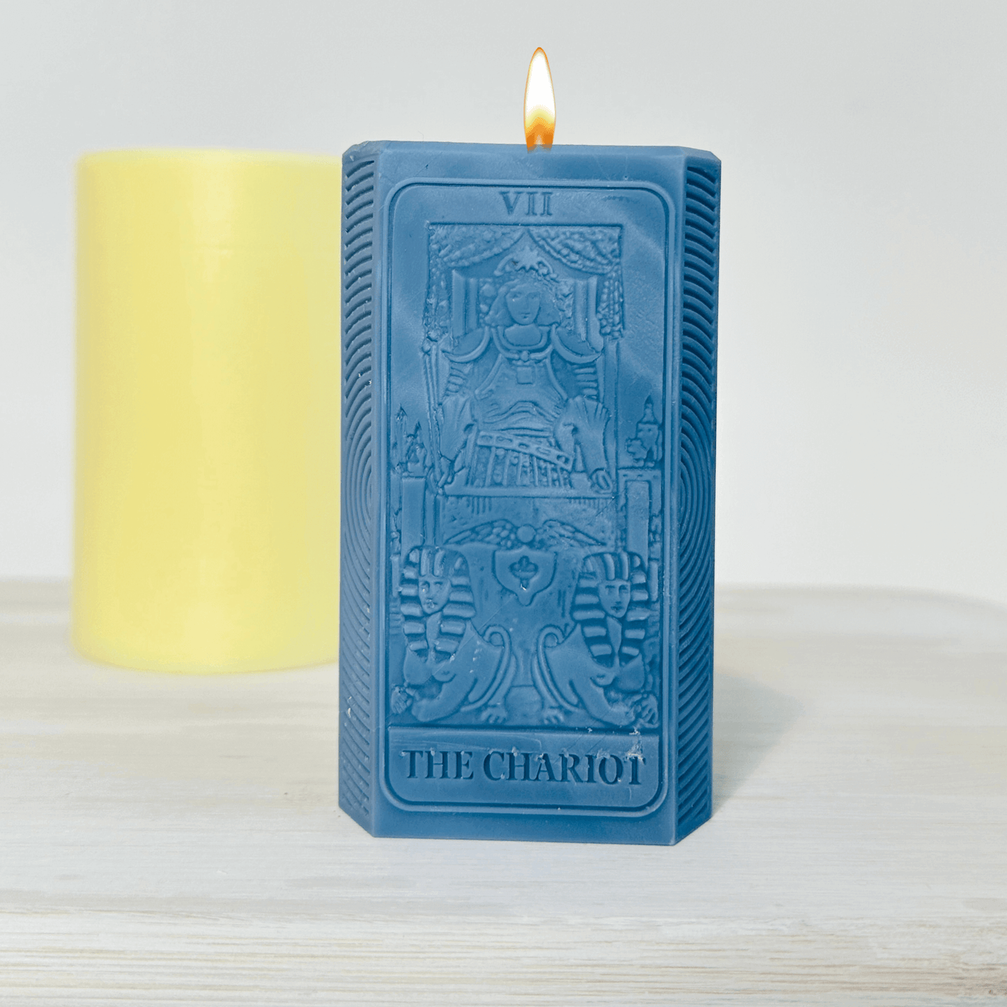 The Chariot Tarot card and moon phases silicone candle mold