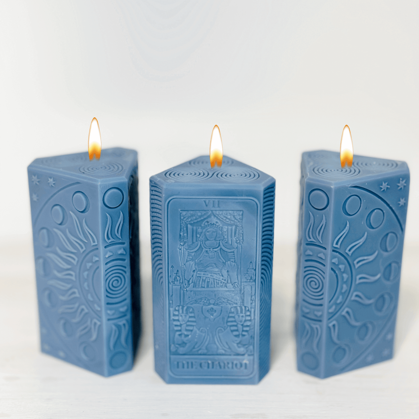 The Chariot Tarot card and moon phases silicone candle mold