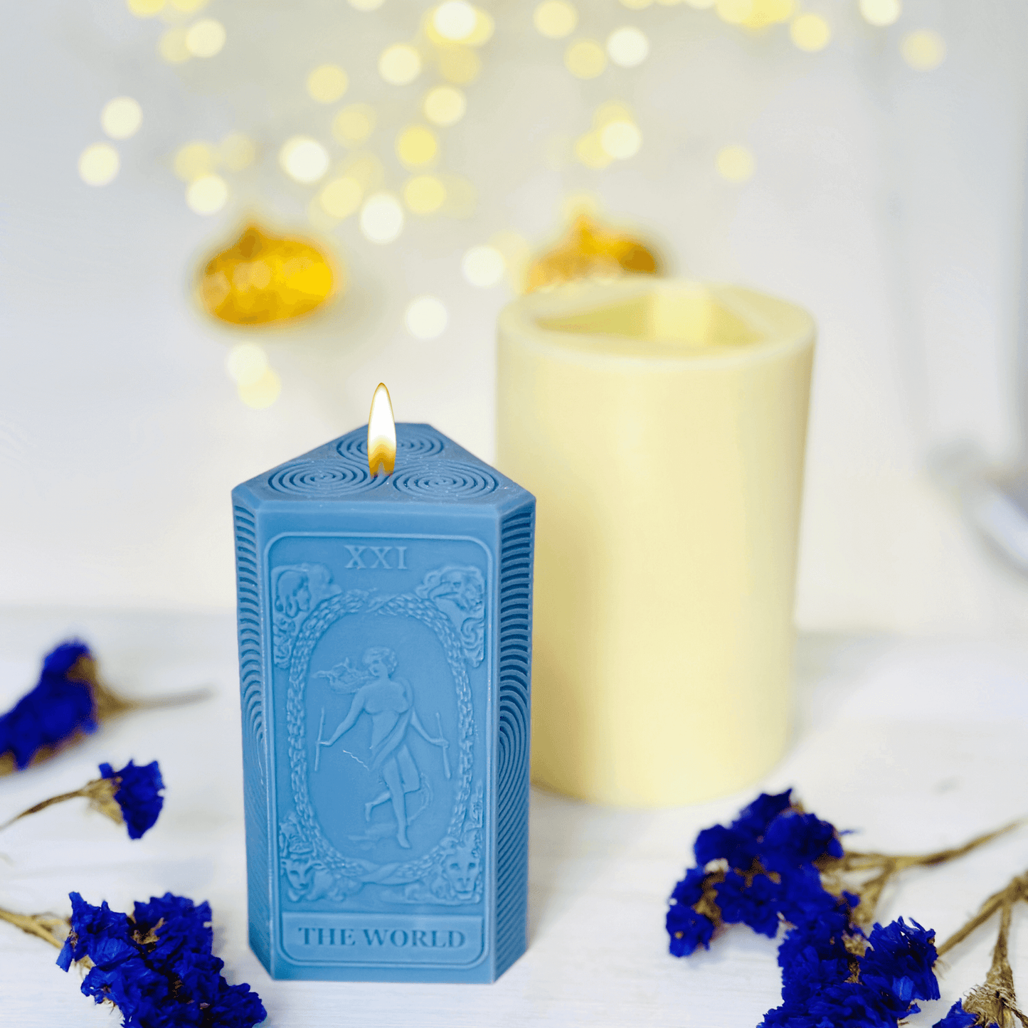 Tarot card and moon phases candle mold, The World Silicone candle mold