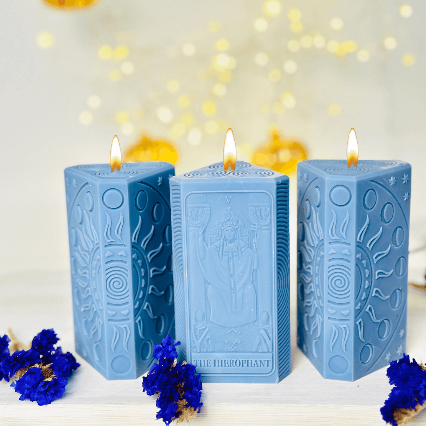 Tarot card and moon phases candle mold, The Hierophant Silicone candle mold