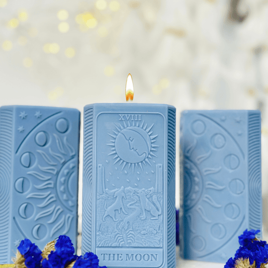 The Moon Tarot card and moon phases candle mold, Silicone candle mold