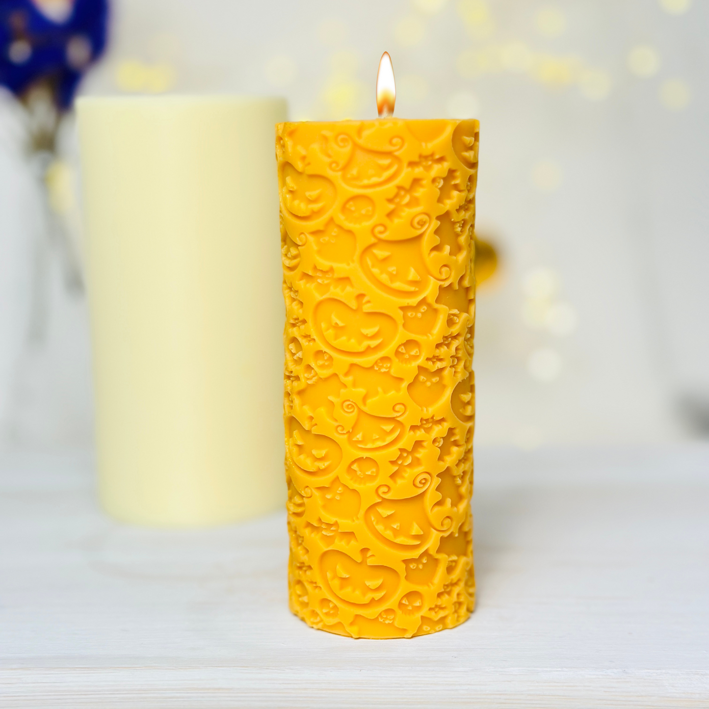 Premium Silicone Candle Mold - Jack-o-Lantern & Bat Design | Create Unique Shaped Candles for Halloween