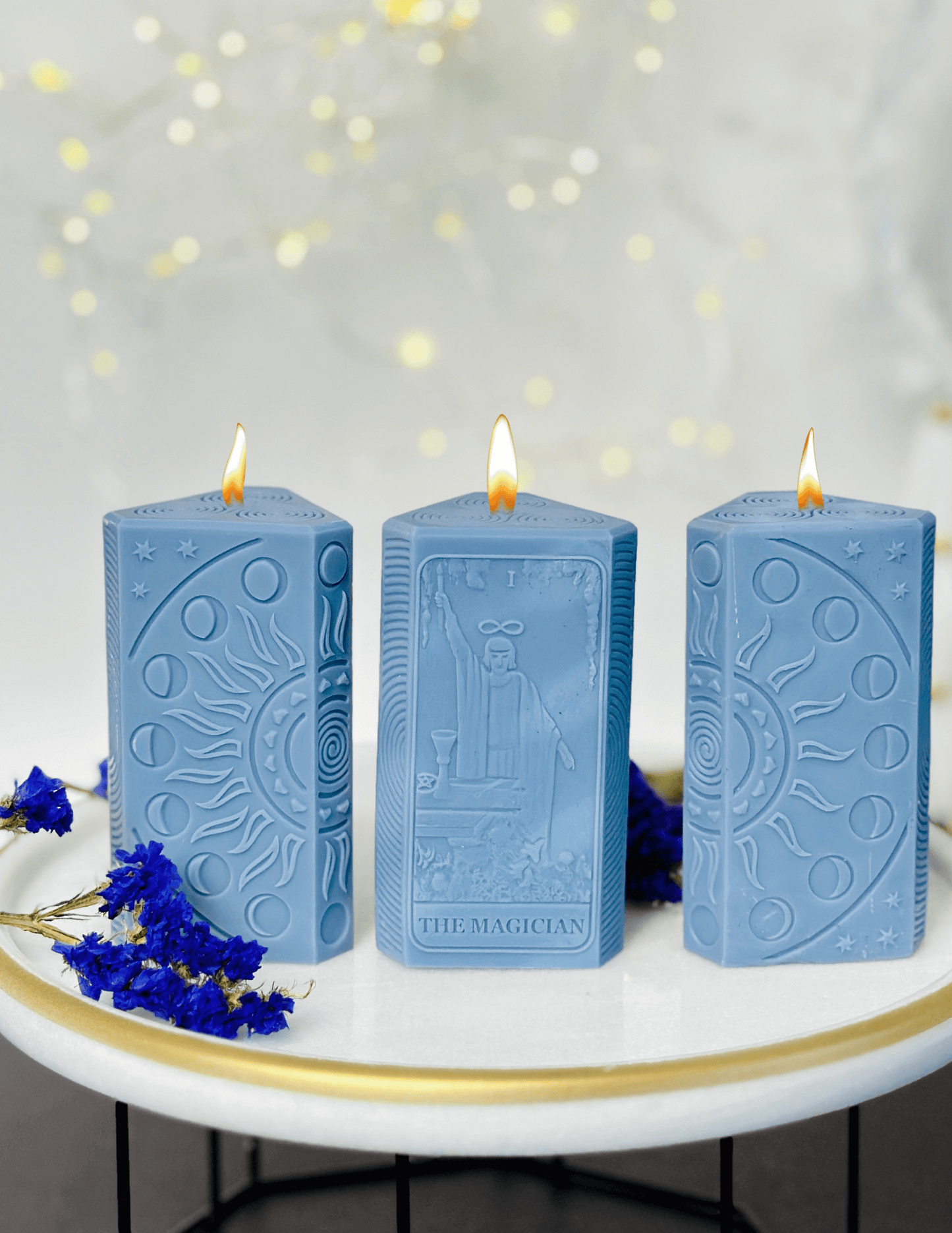 The Magician Tarot card and moon phases candle mold