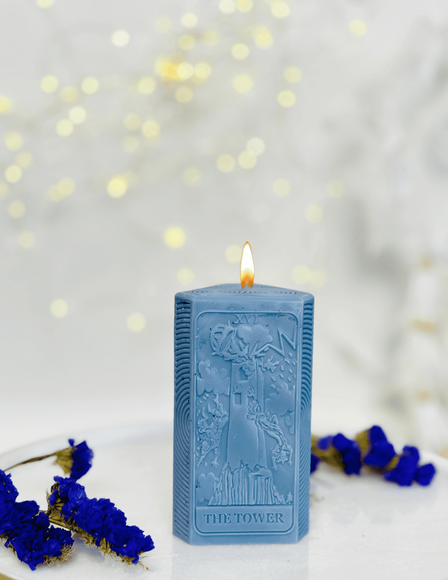 The Tower Tarot card and moon phases candle mold