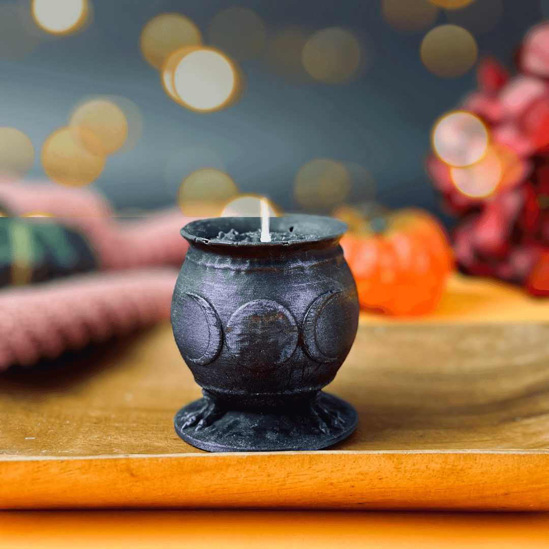 Cauldron with moon phases - silicone candle mold