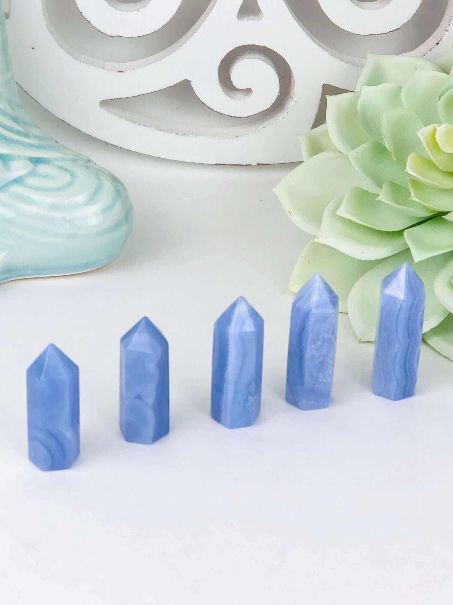 NEW - Blue Lace Agate Crystal Points