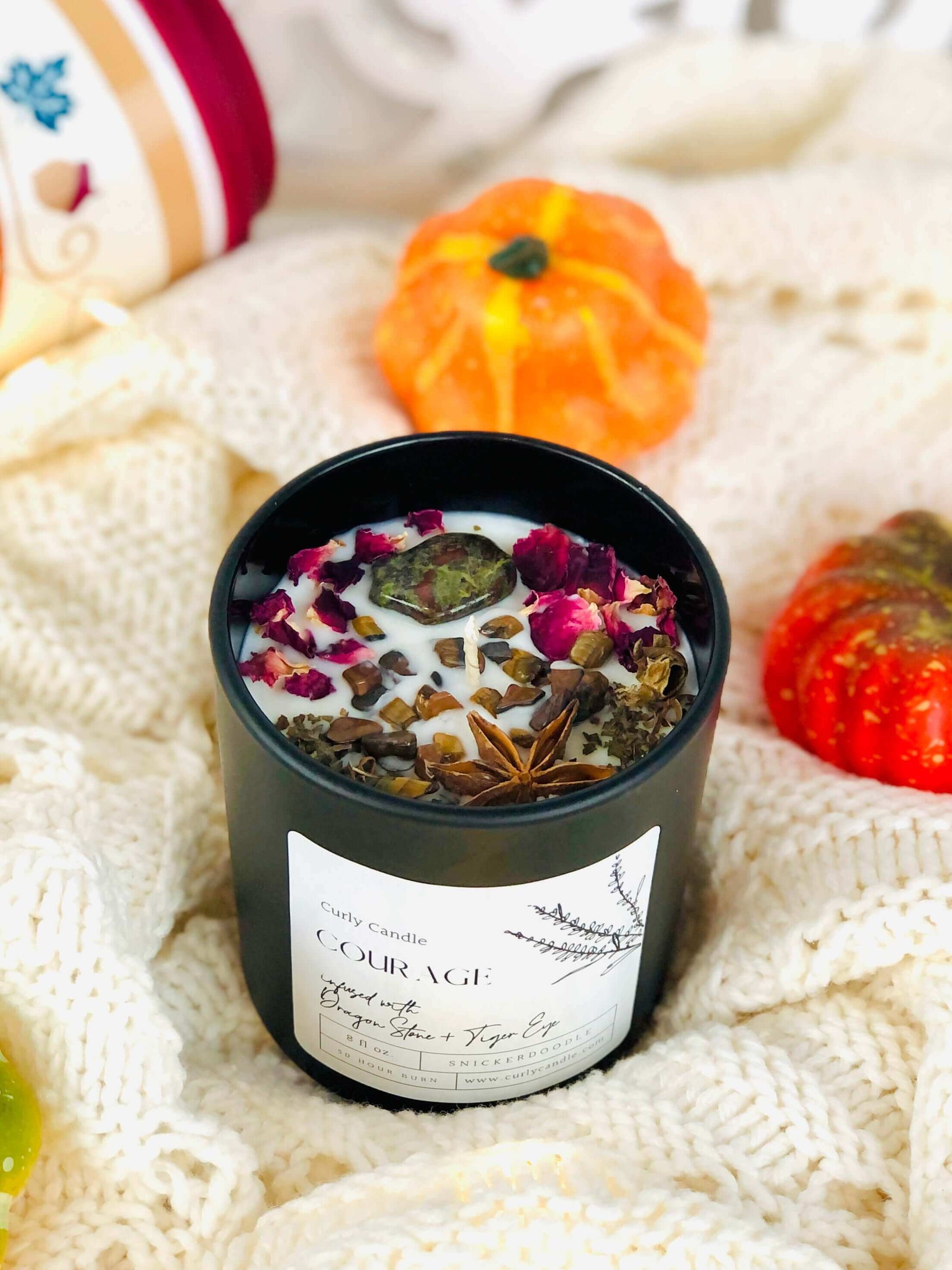 Courage Crystal Infused Intention Candle