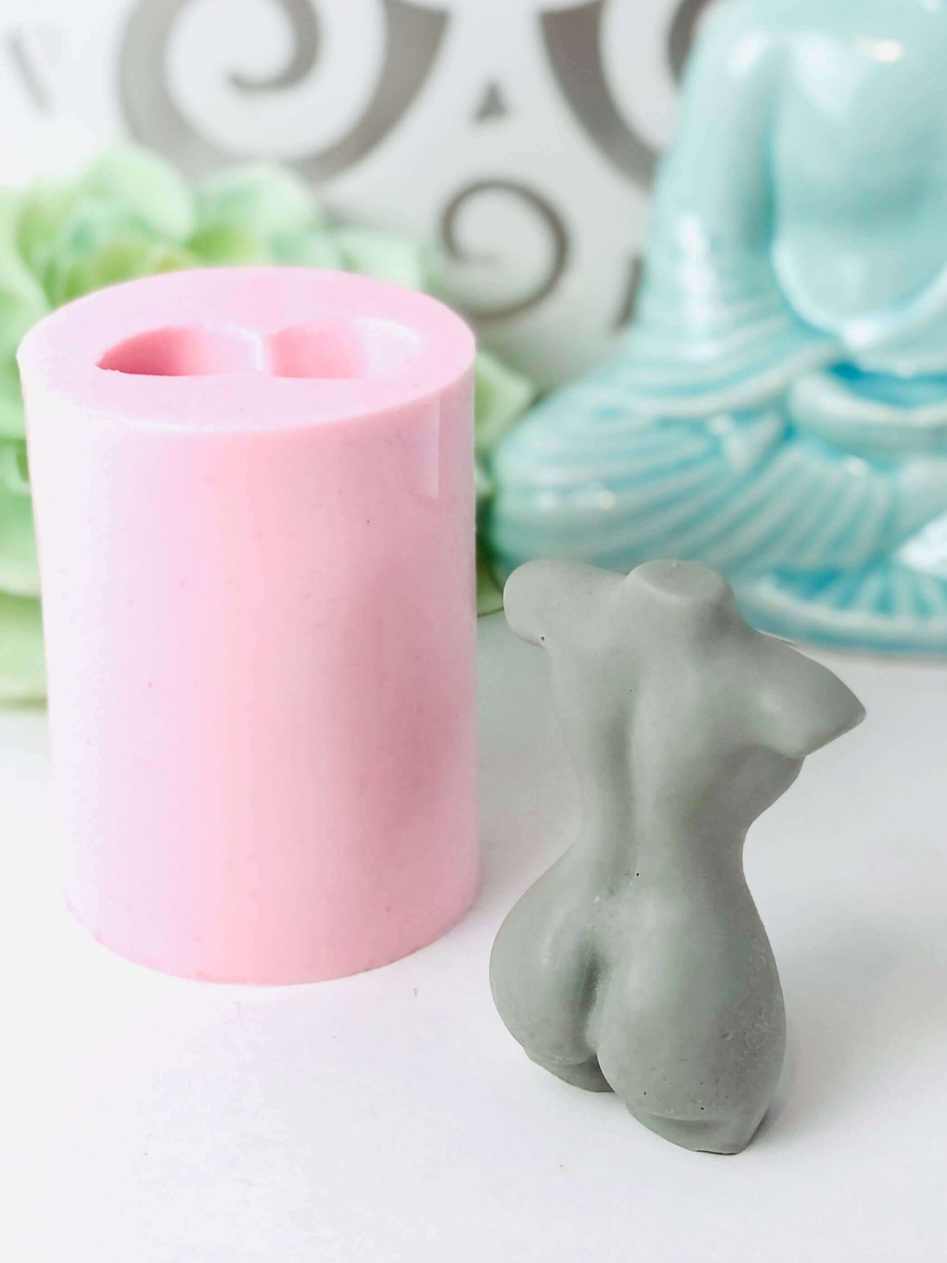 Breast cancer silicone mold , women torso body candle mold , resin mould