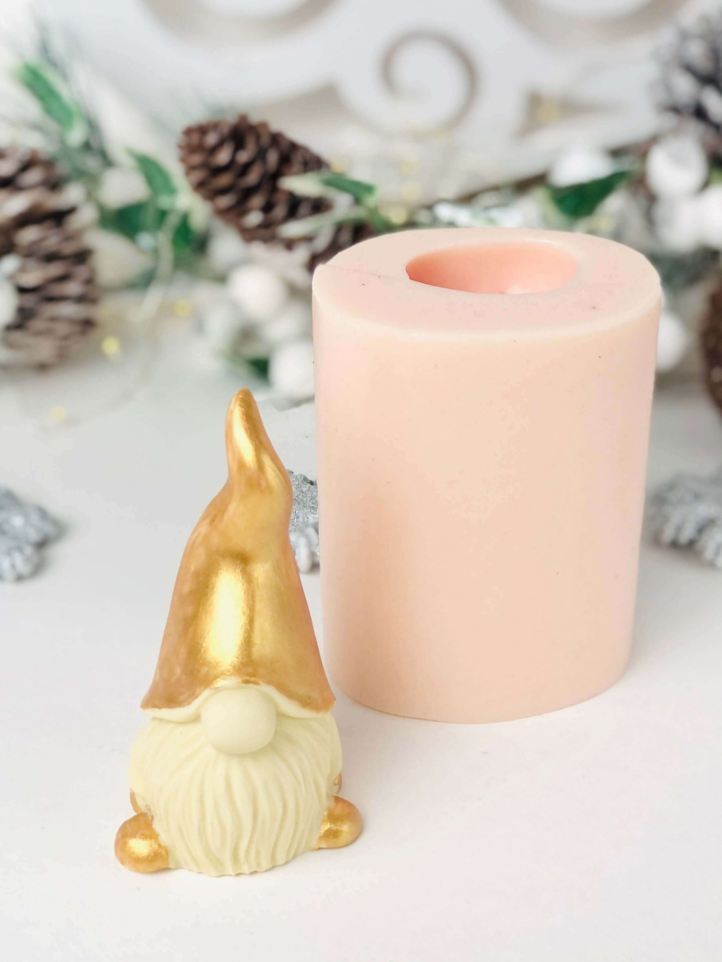 Christmas gnome 3d silicone mold for resin or candle making