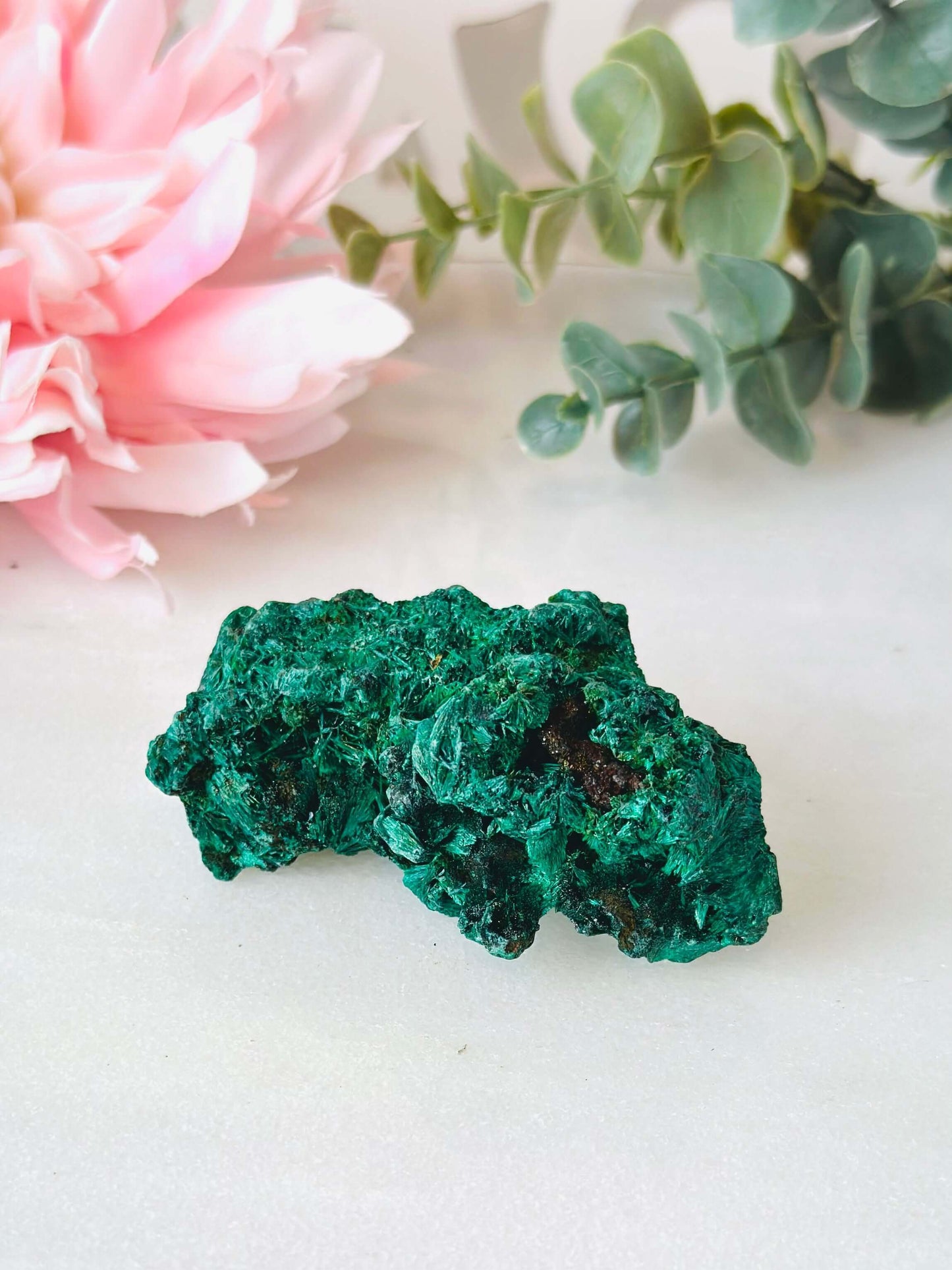 Fibrous Velvet Malachite Specimen