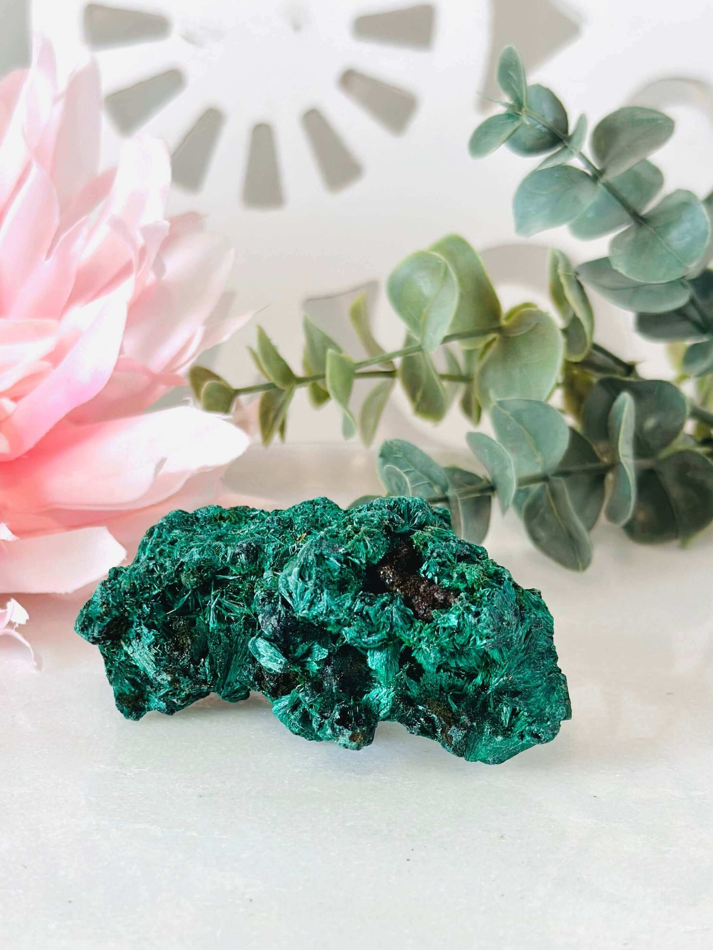 Fibrous Velvet Malachite Specimen