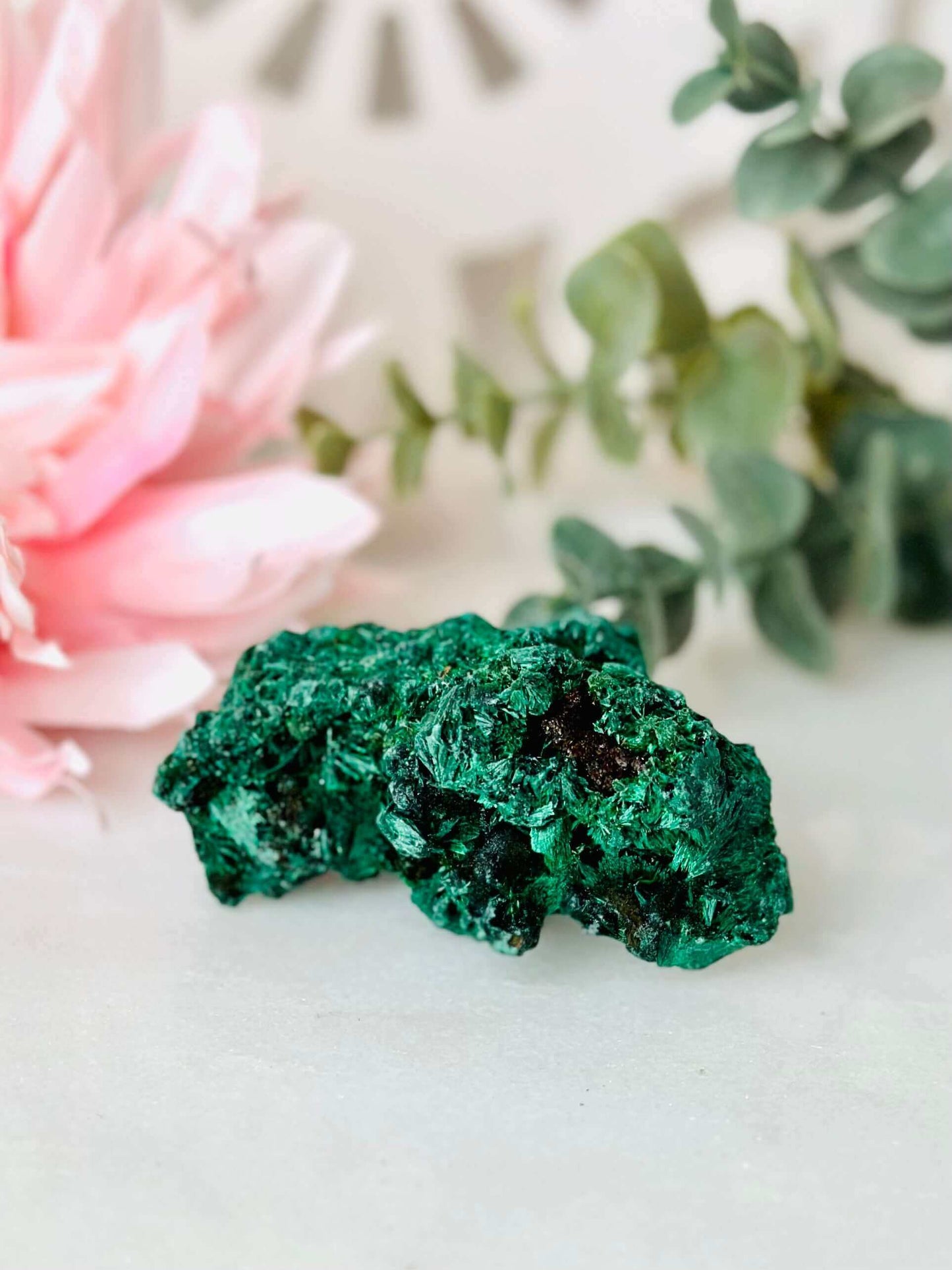 Fibrous Velvet Malachite Specimen