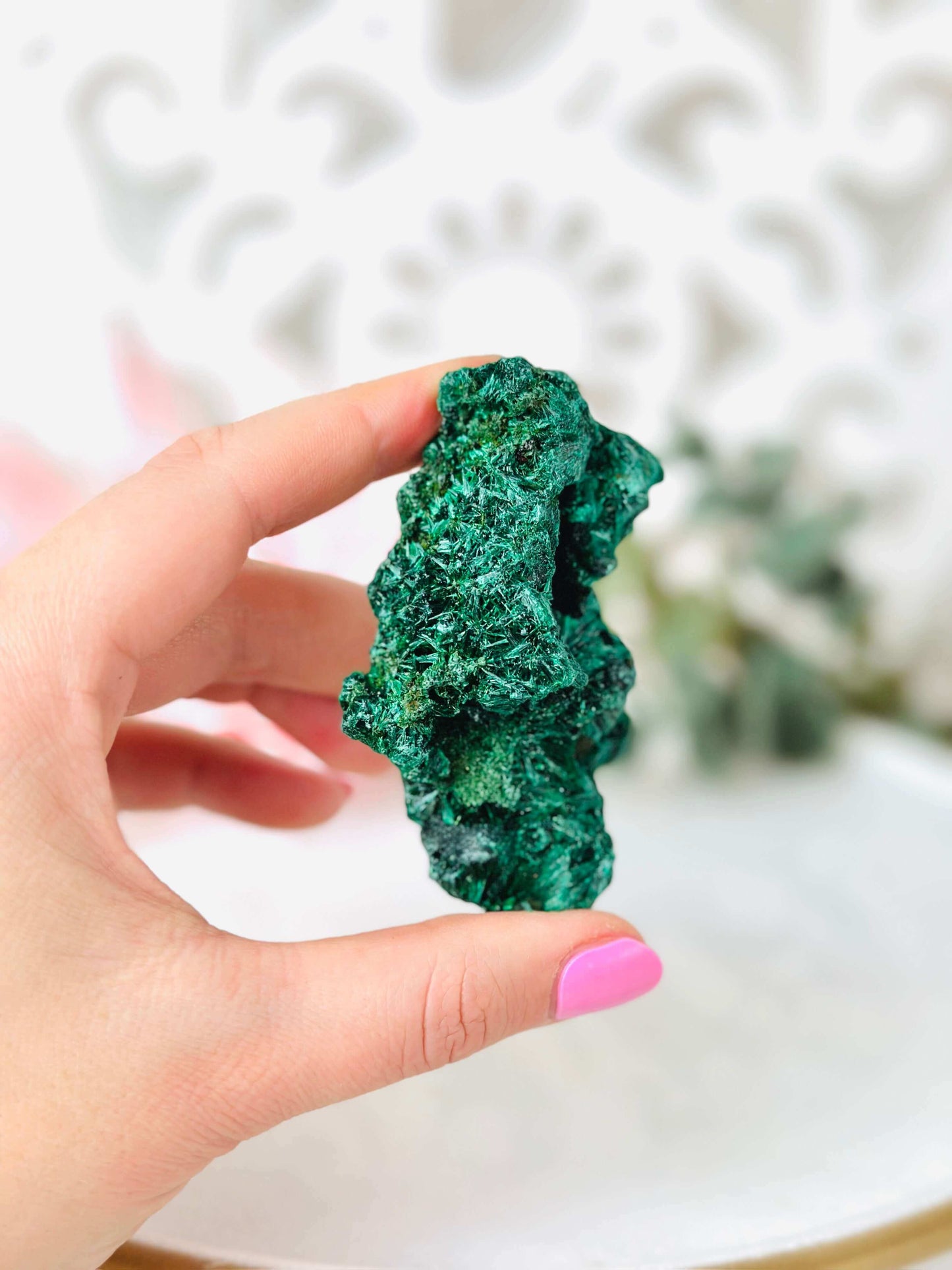 Fibrous Velvet Malachite Specimen