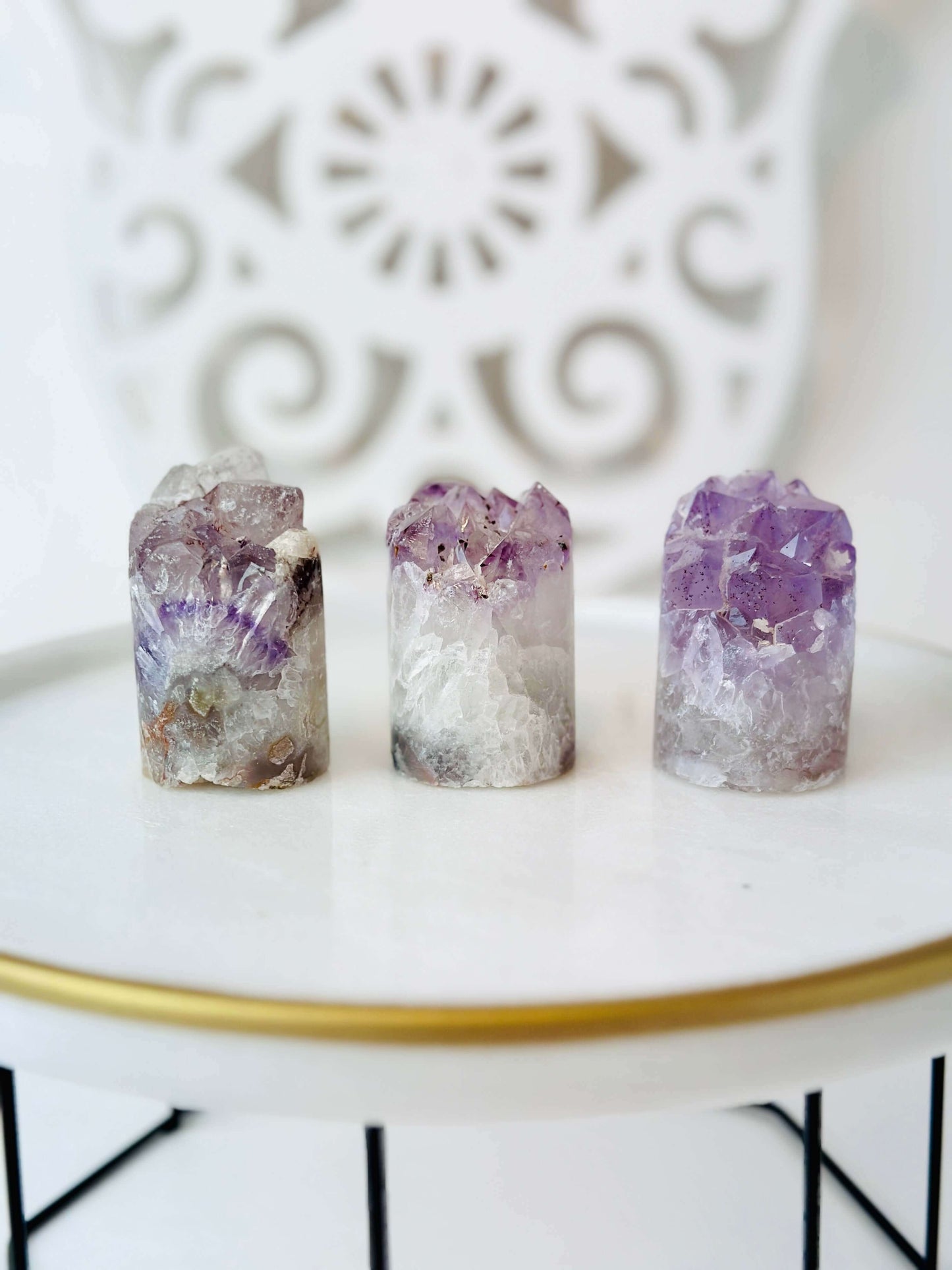 Amethyst crystal cupcake cluster