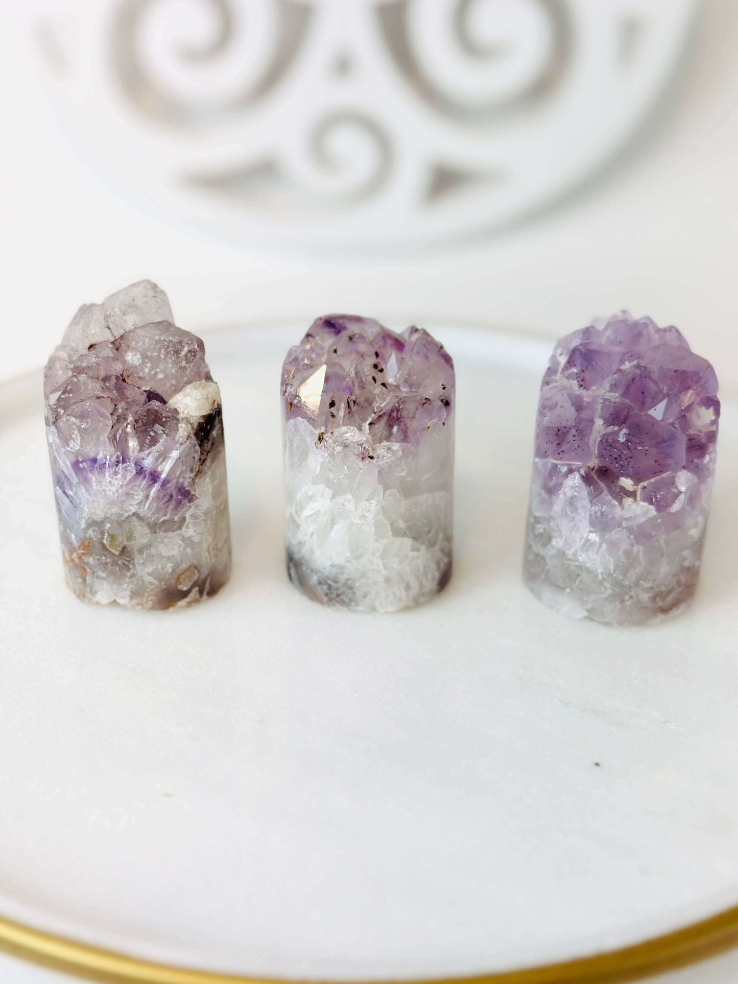 Amethyst crystal cupcake cluster