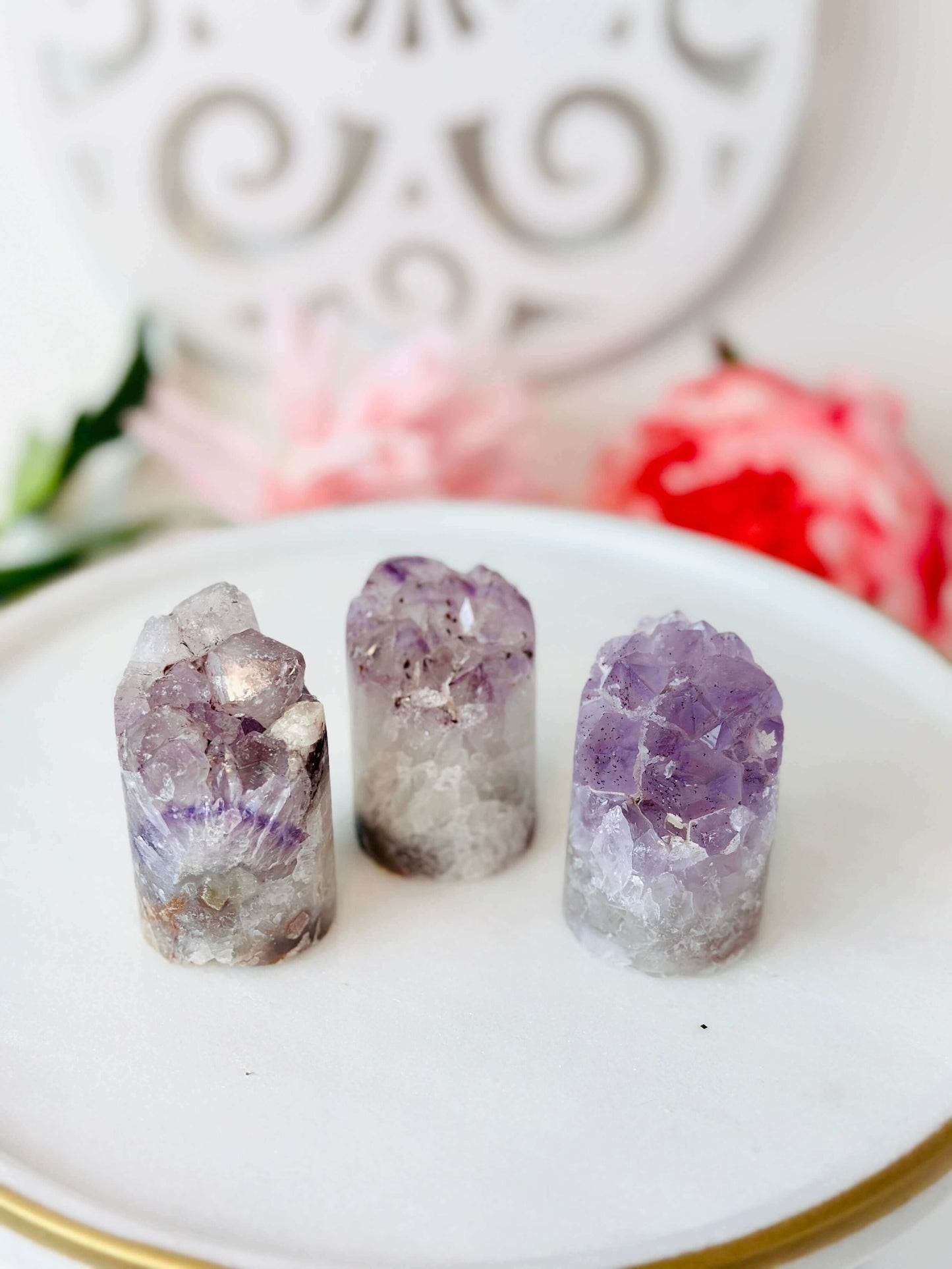 Amethyst crystal cupcake cluster