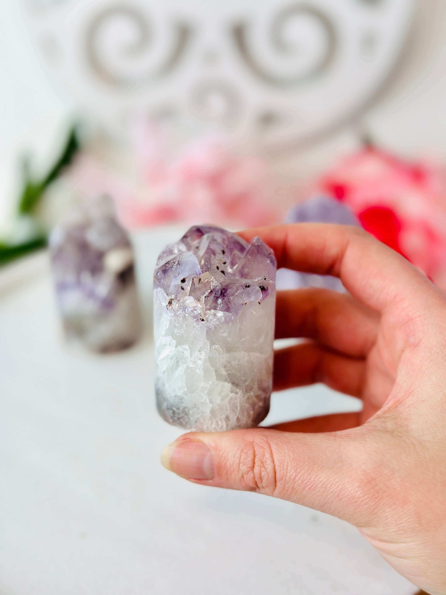 Amethyst crystal cupcake cluster