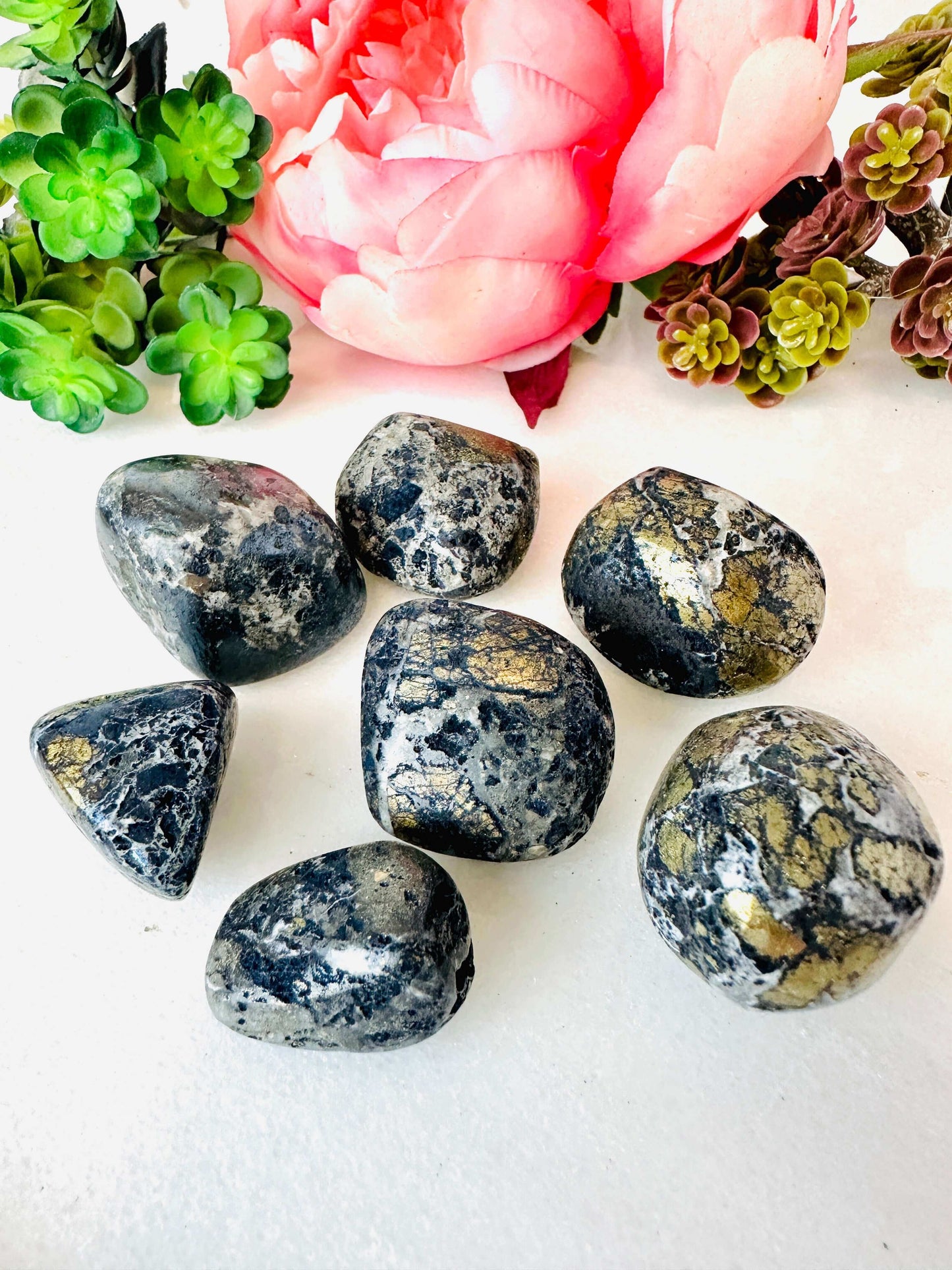 Rare Covellite tumbled stones