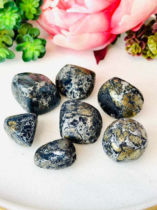 Rare Covellite tumbled stones