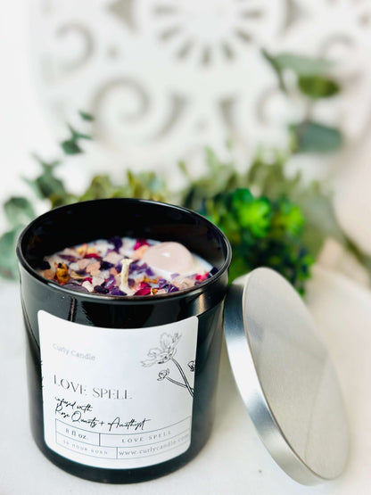 Love spell crystal candle & reed diffuser gift box