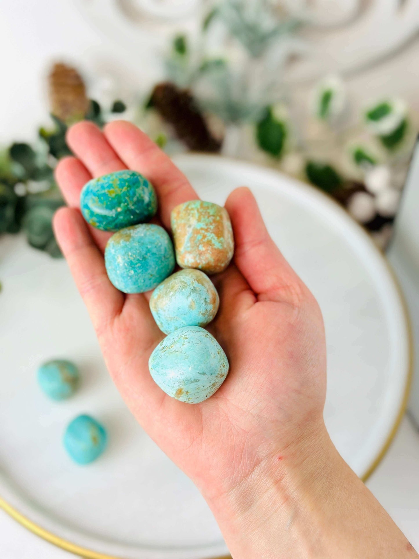 Turquoise Stone from Peru , tumbled stone