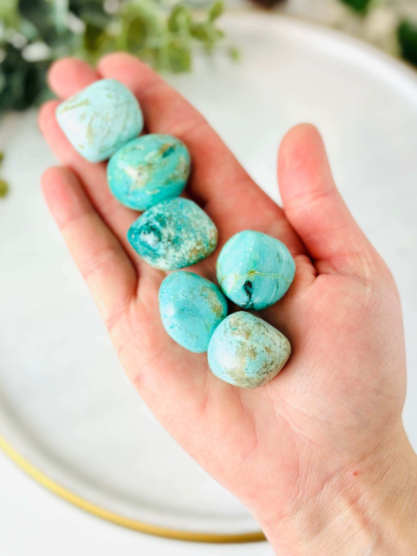 Turquoise Stone from Peru , tumbled stone