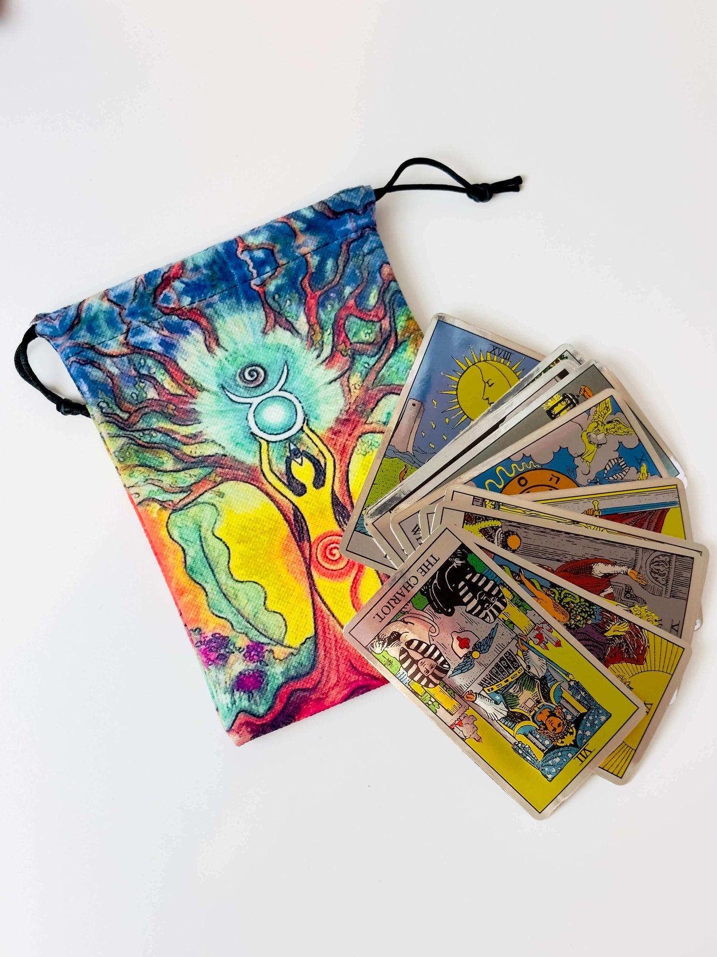 Tarot Deck Bag, Tarot Card Bag, Tarot Pouch, Velvet Tarot Bag, Drawstring Bag