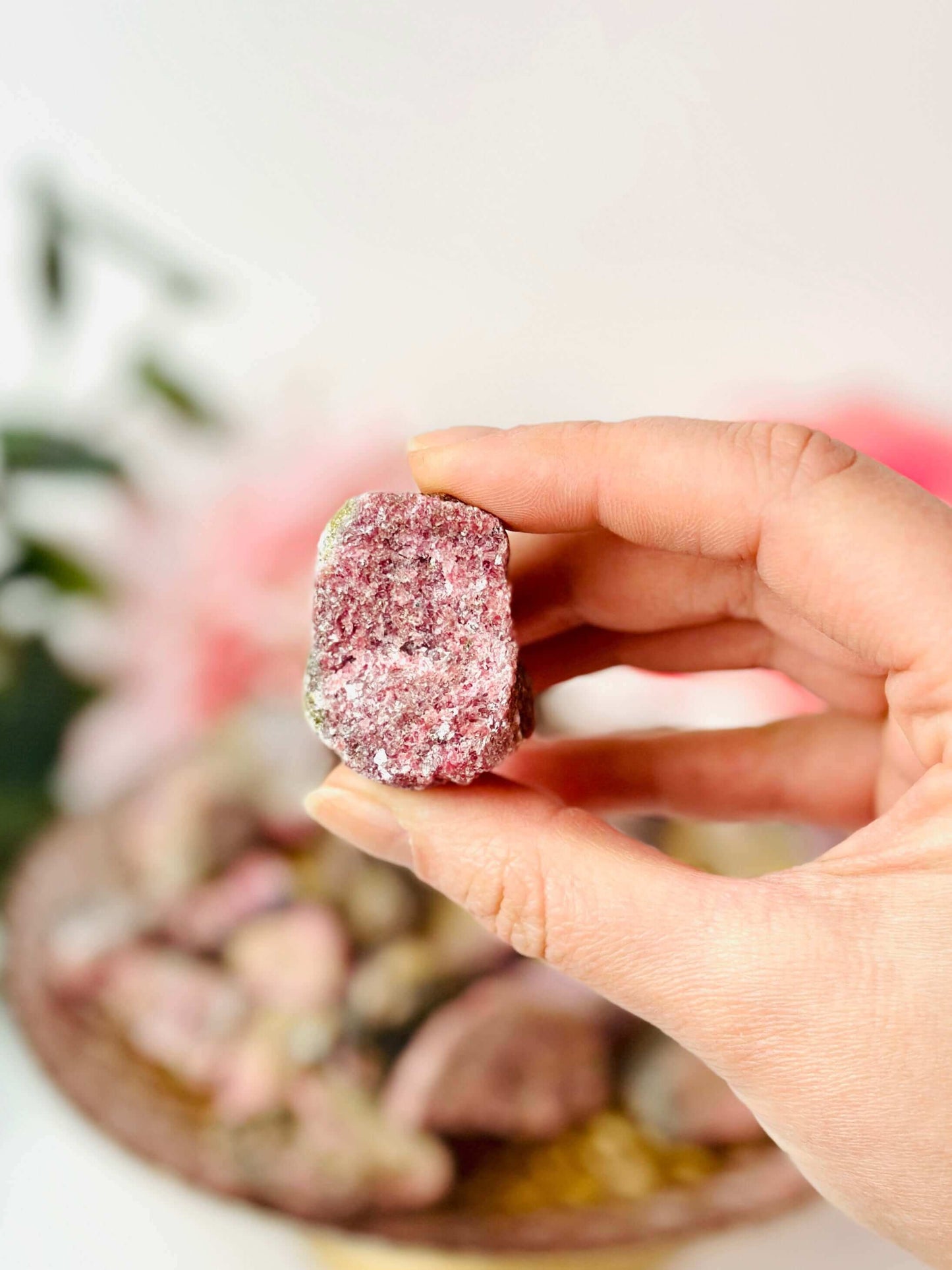 Raw Rhodonite stone, Crystals for love