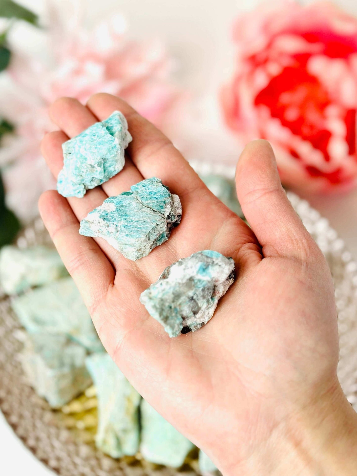 Raw Amazonite crystal, Raw crystals for anxiety