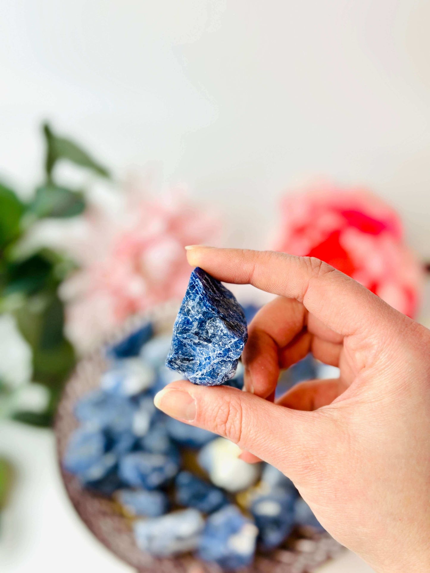 Raw Blue Sodalite crystals