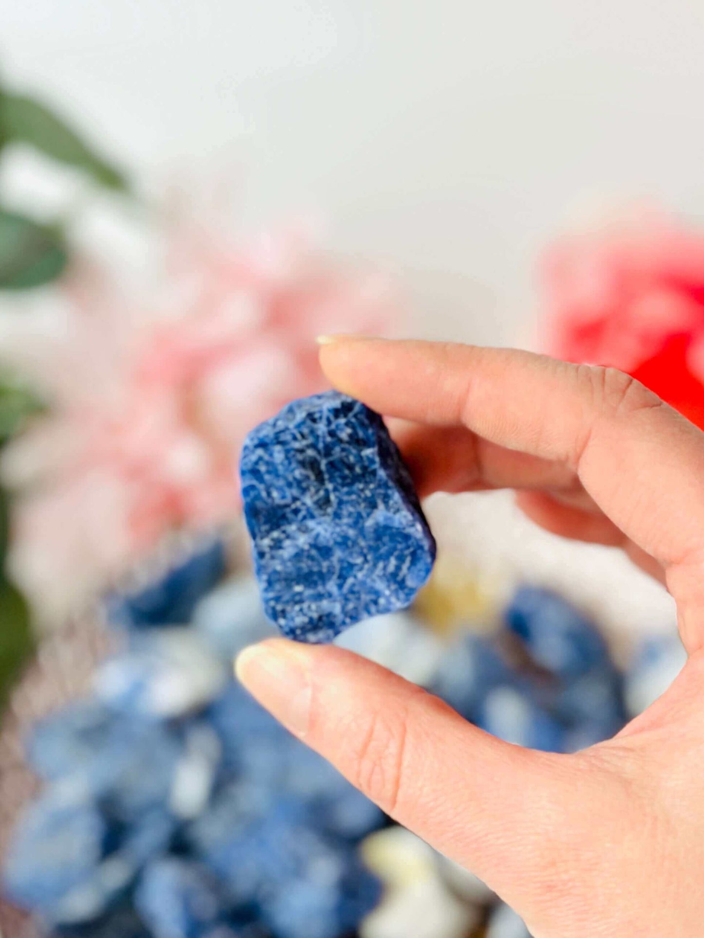 Raw Blue Sodalite crystals