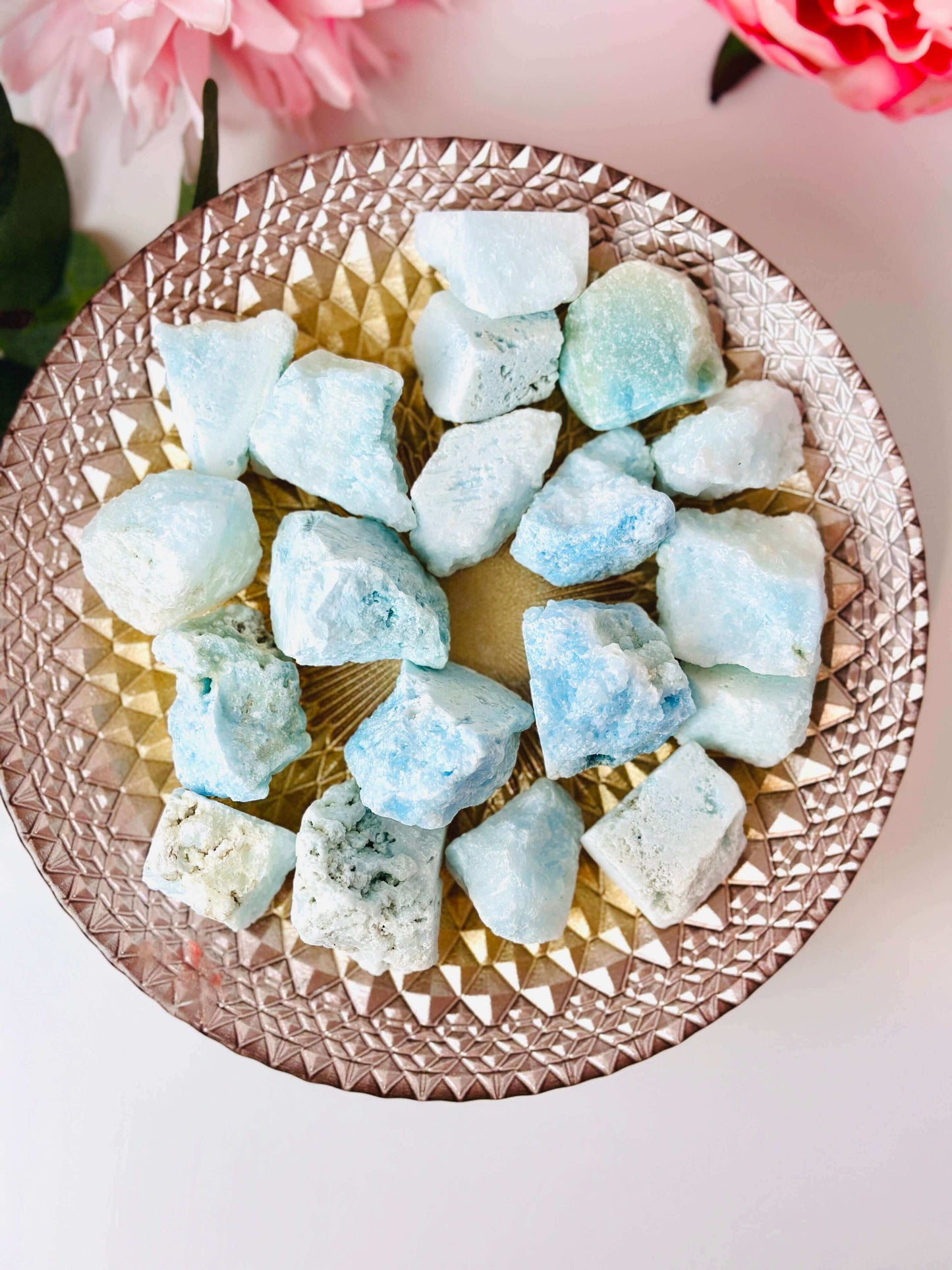 Blue Aragonite raw crystals