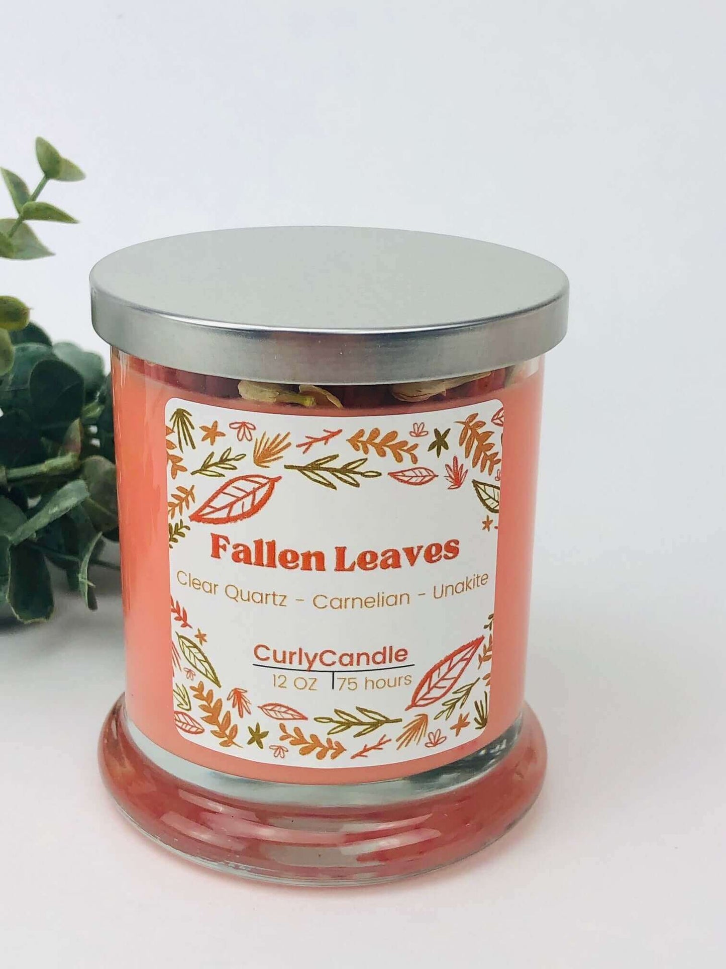 Fallen Leaves Crystal Infused Candle