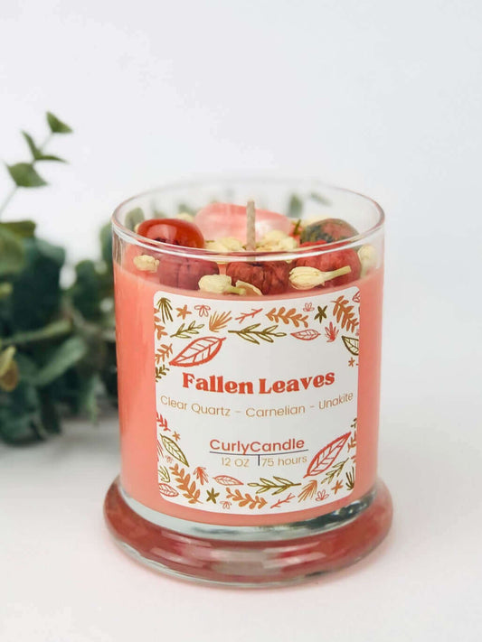 Fallen Leaves Crystal Infused Candle