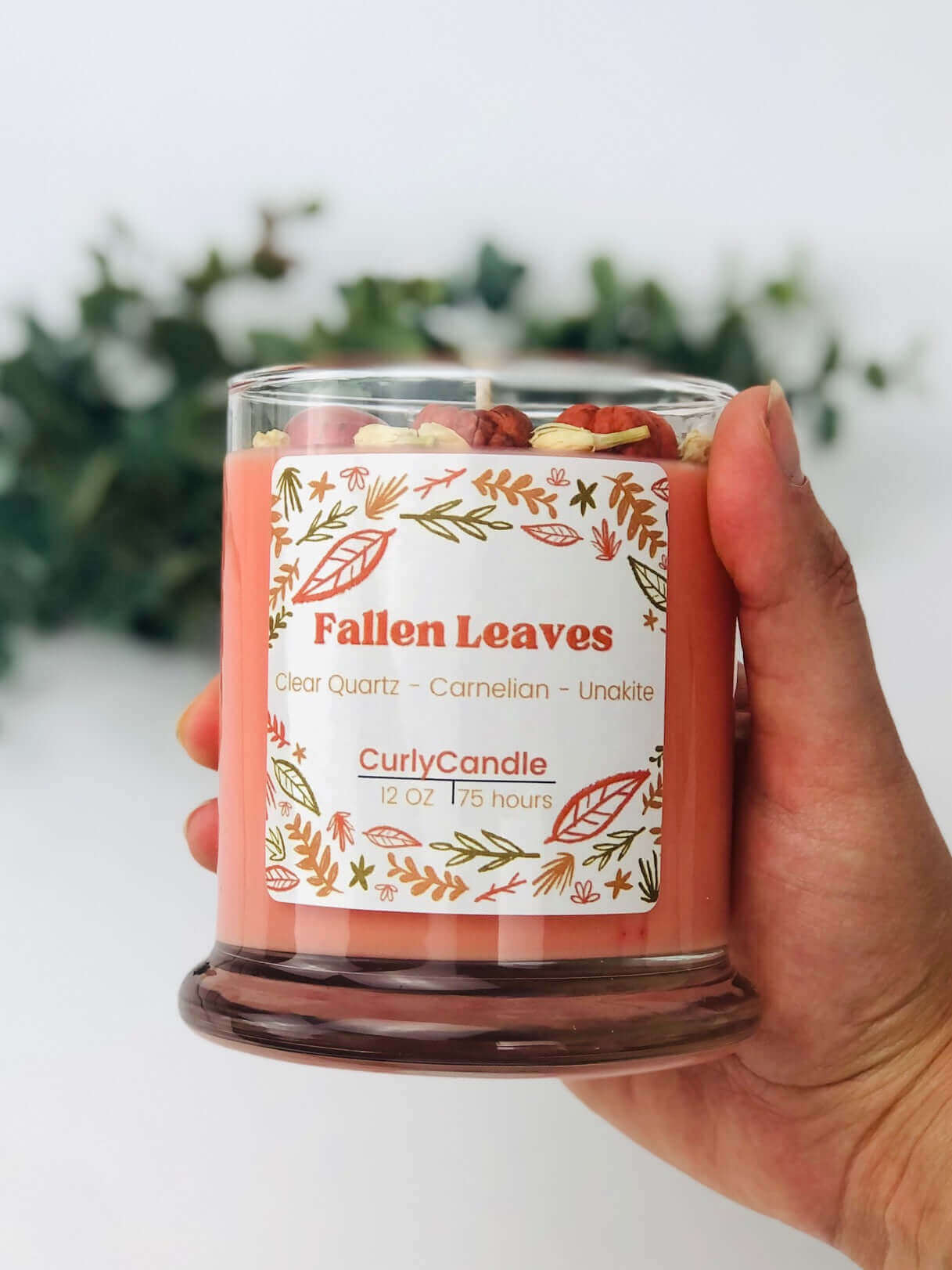 Fallen Leaves Crystal Infused Candle