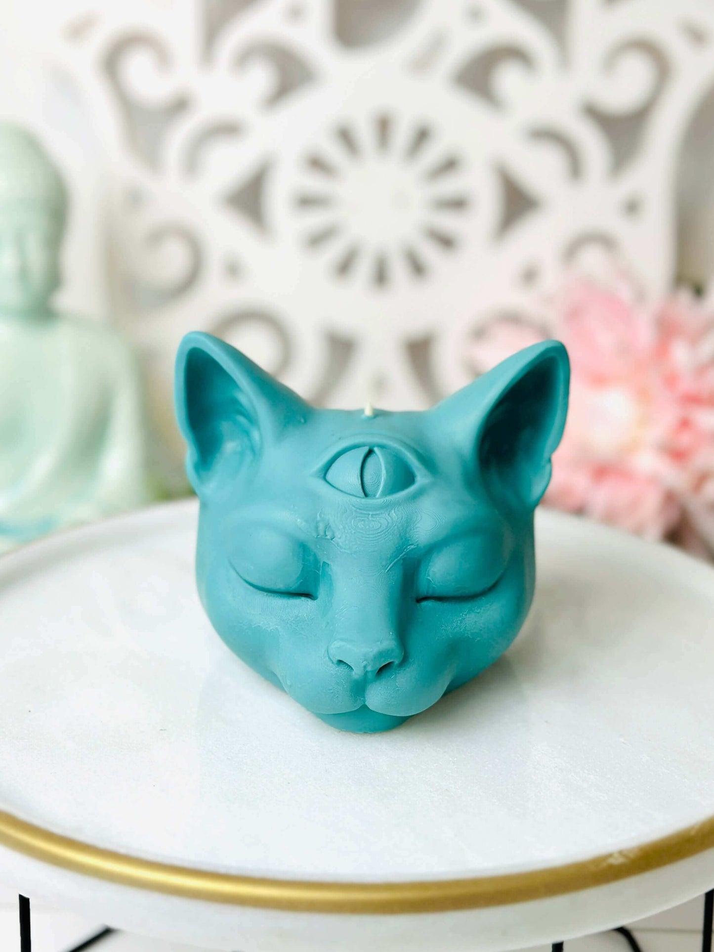 XL Third eye cat candle mold, Silicone moulds