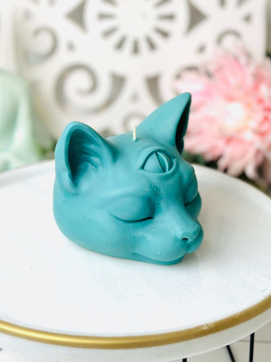 XL Third eye cat candle mold, Silicone moulds