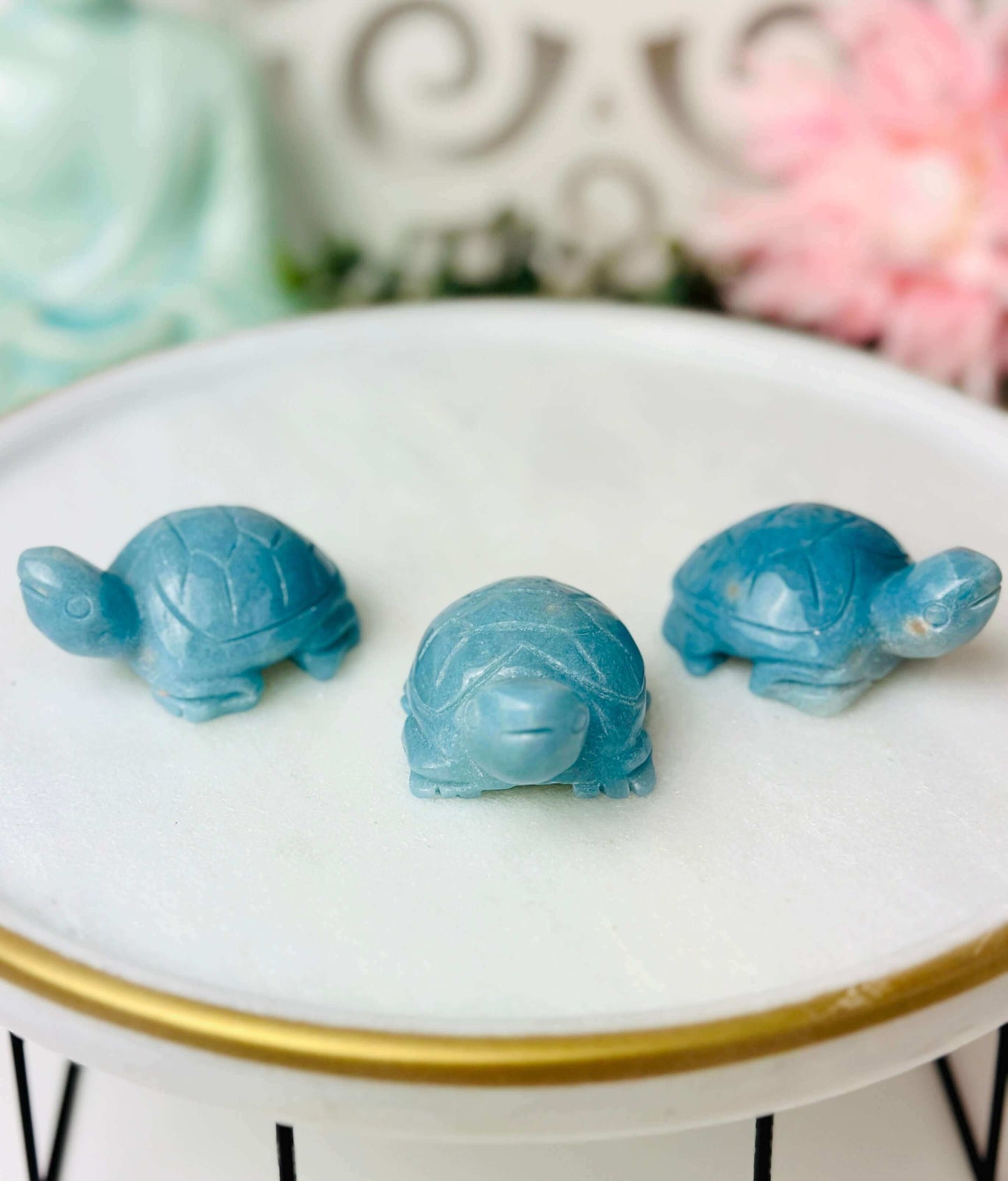 Trolleite Turtle crystal carving